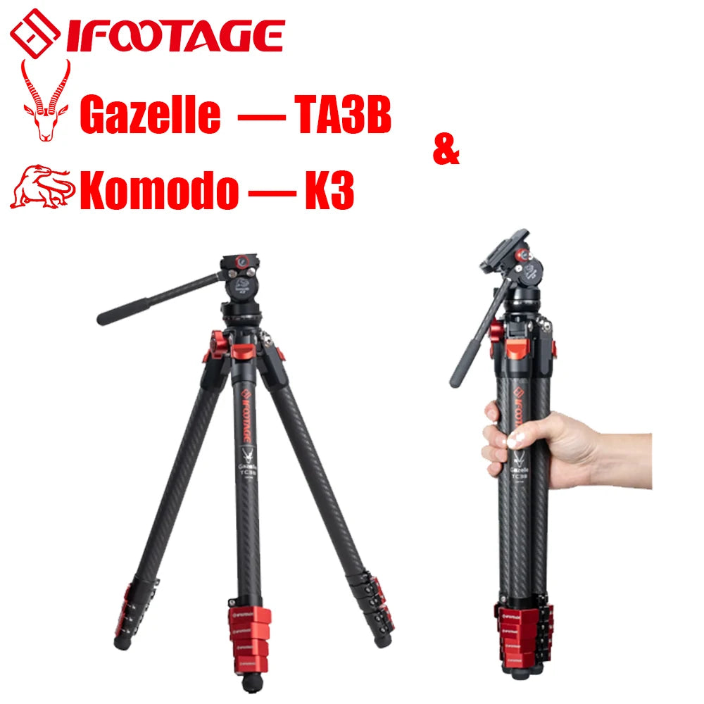 IFOOTAGE Tripod Gazelle TA3B with K3 Fluid Head