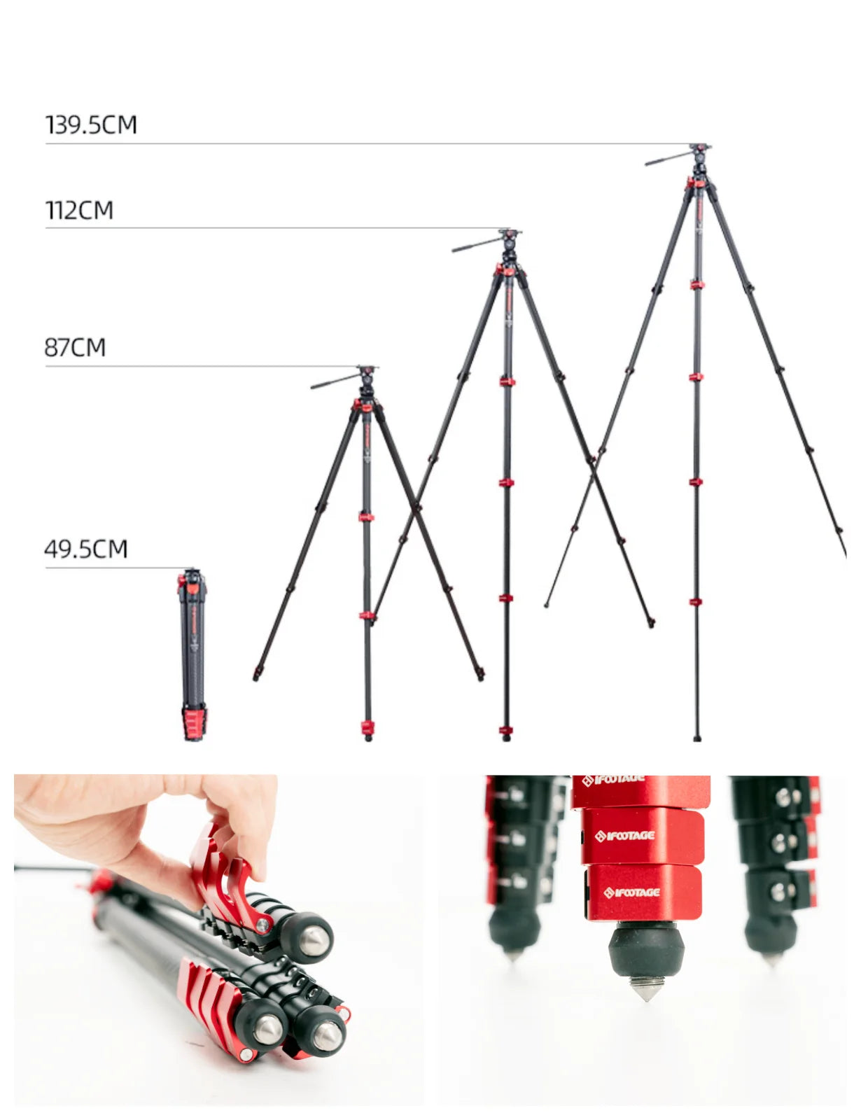 IFOOTAGE Tripod Gazelle TA3B with K3 Fluid Head