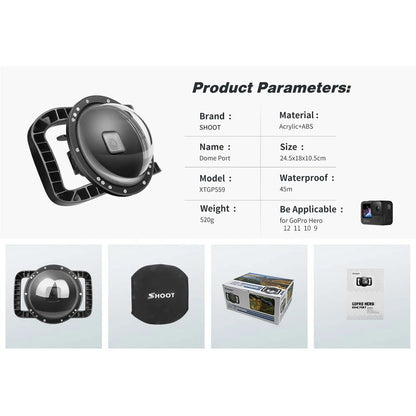 Underwater Dome Port for GoPro Hero 12 11 10 9